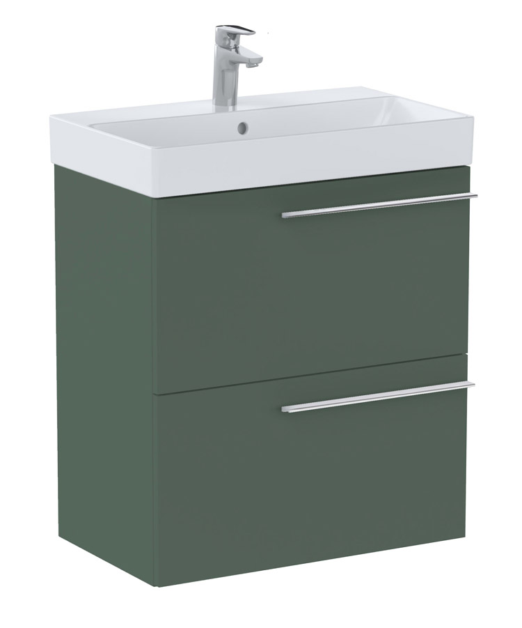 Roca Ella Zestaw łazienkowy Unik Compacto (szafka+umywalka) zielony mat 60 cm (A851916534)